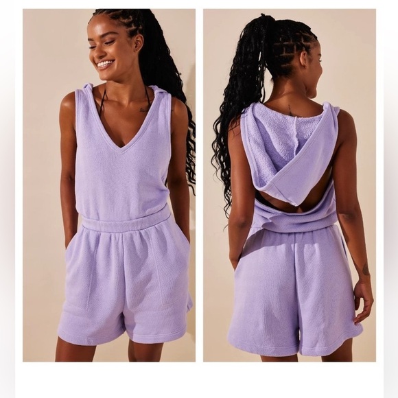Free People Oliver Hooded Backless Romper Size Medium - Picture 1 of 8